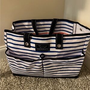 Scout Navy and White Striped Tote